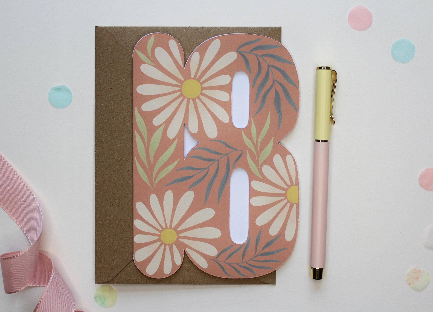 Ellice Owens Designs - Floral 18th Birthday Card for Her, Unique Cut Out Card