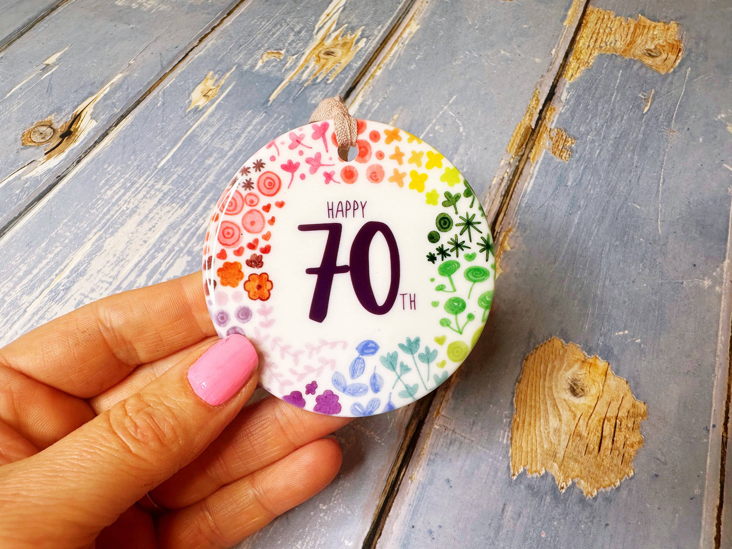 Little Heart - 70 years Floral Ceramic Circle