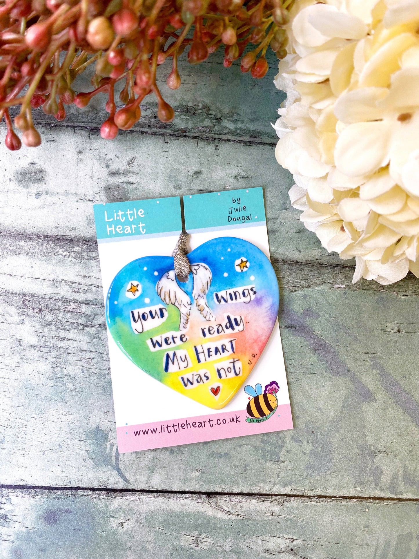 Little Heart - You're wings were ready, my heart was not Ceramic Heart