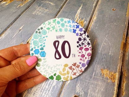 Little Heart - 80 Round Floral Ceramic Coaster