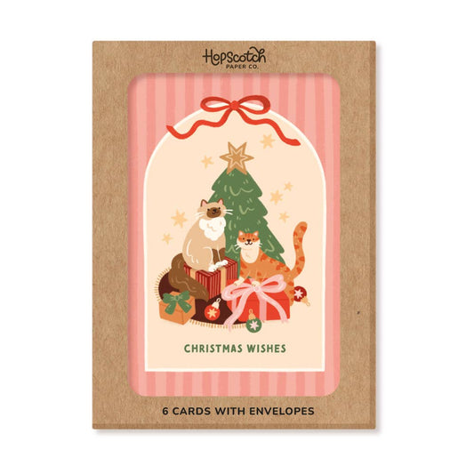 Hopscotch Paper Co. - Christmas Cats, Boxed Christmas Card Packs
