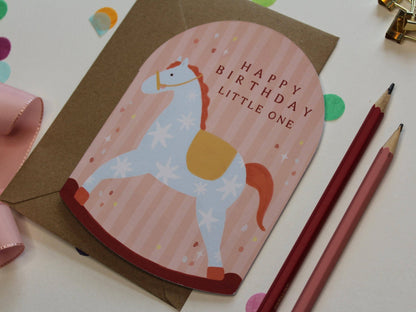 Ellice Owens Designs - Rocking Horse Birthday Card – First Birthday Little One