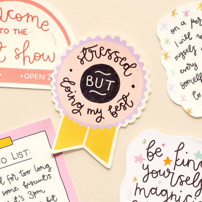 Oh, Laura - Vinyl sticker - stressed but doing my best