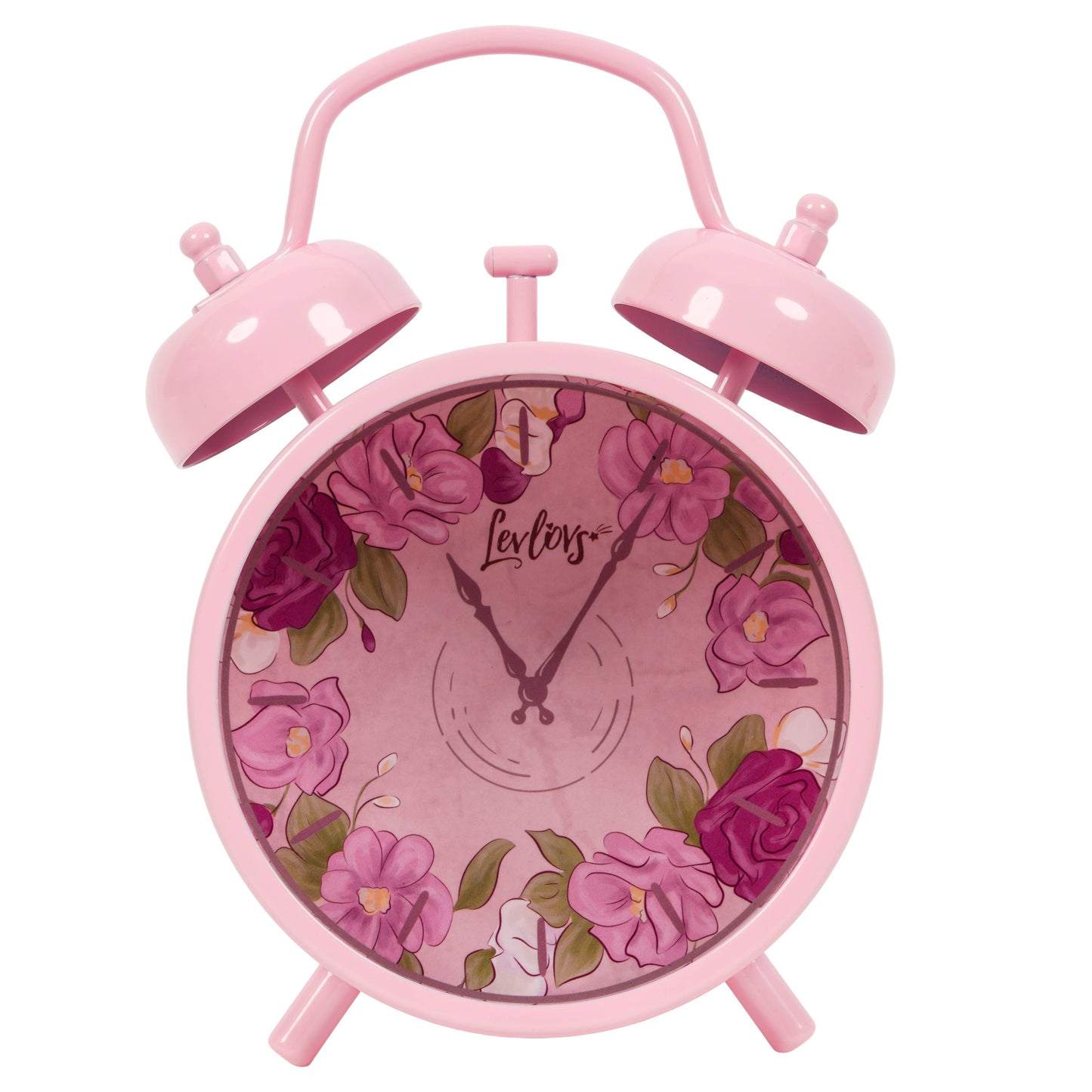 LEVLOVS - Twin Bell Alarm Clock Pink