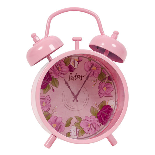 LEVLOVS - Twin Bell Alarm Clock Pink