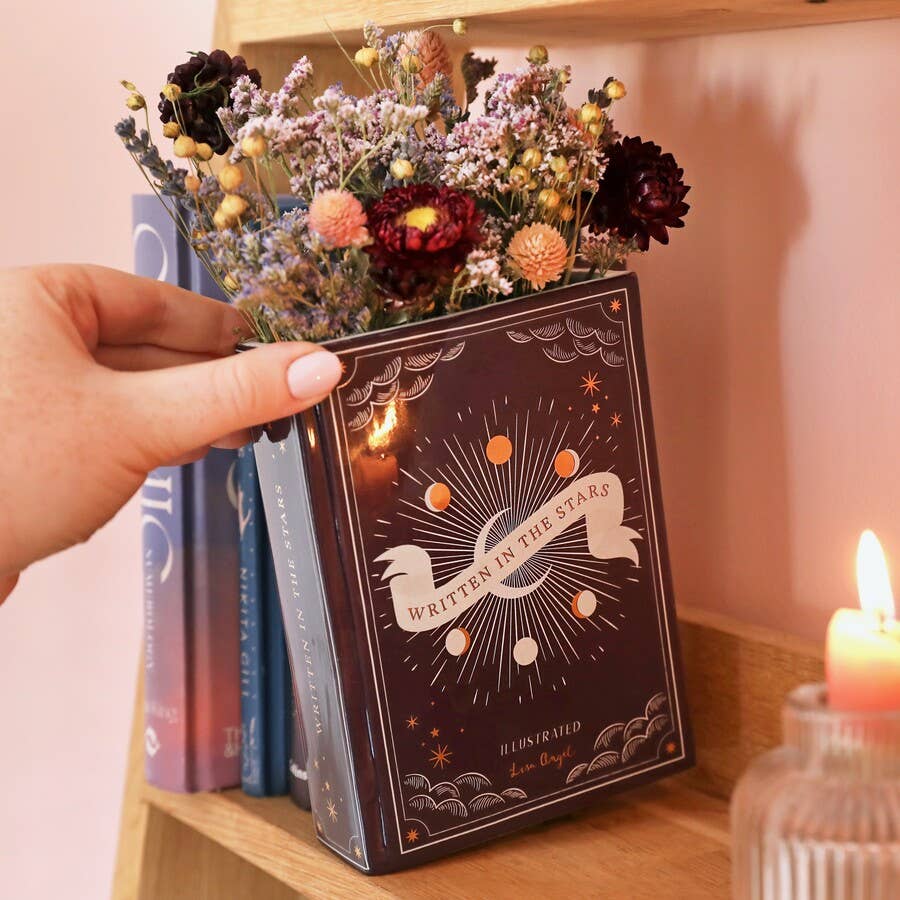Lisa Angel - Ceramic Navy Celestial Book Vase