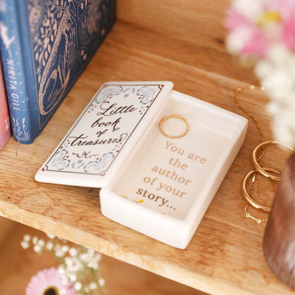 Lisa Angel (US Duties Paid) - Ceramic 'Little Book of Treasures' Trinket Pot
