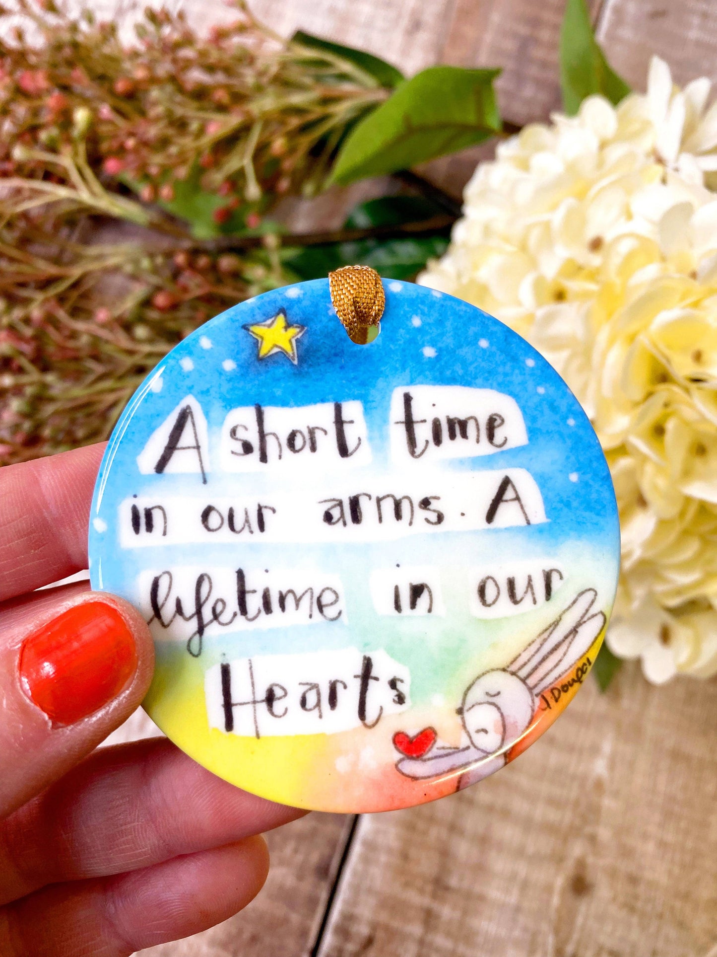 Little Heart - A short time in our Arms Ceramic decoration