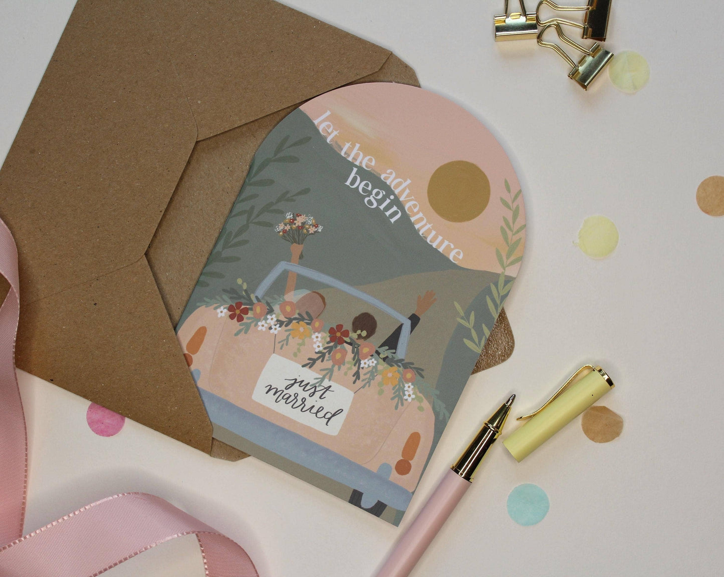 Ellice Owens Designs - Arch Wedding Card for Couple