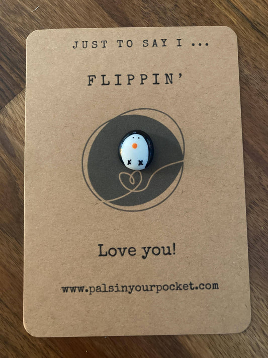 Pals in your Pocket - Hand-Painted Penguin Pebble For Stress Relief & Adhd