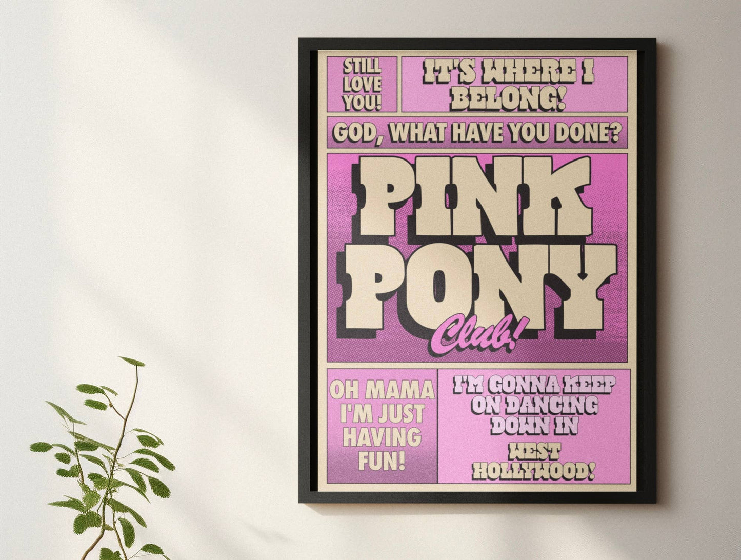 Blue Iris Designs Co - Pink Pony Club Music Inspired print 