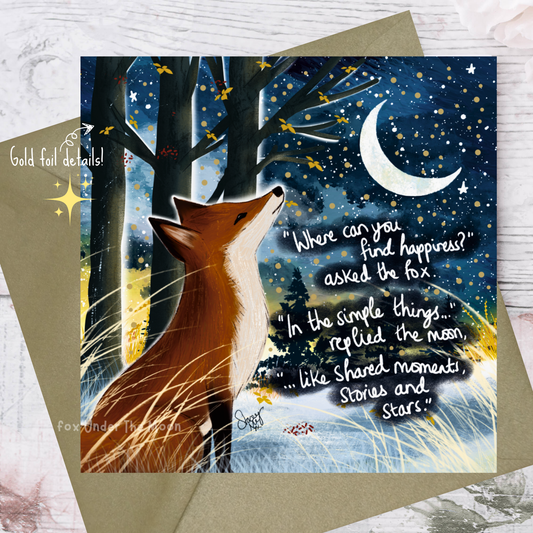 Fox Under The Moon - 'Happiness' - Greeting Card From Fox Under The Moon