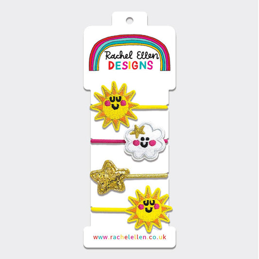 Rachel Ellen Designs - Kid’s Hair Elastics - Sun/Cloud (Set of 4)