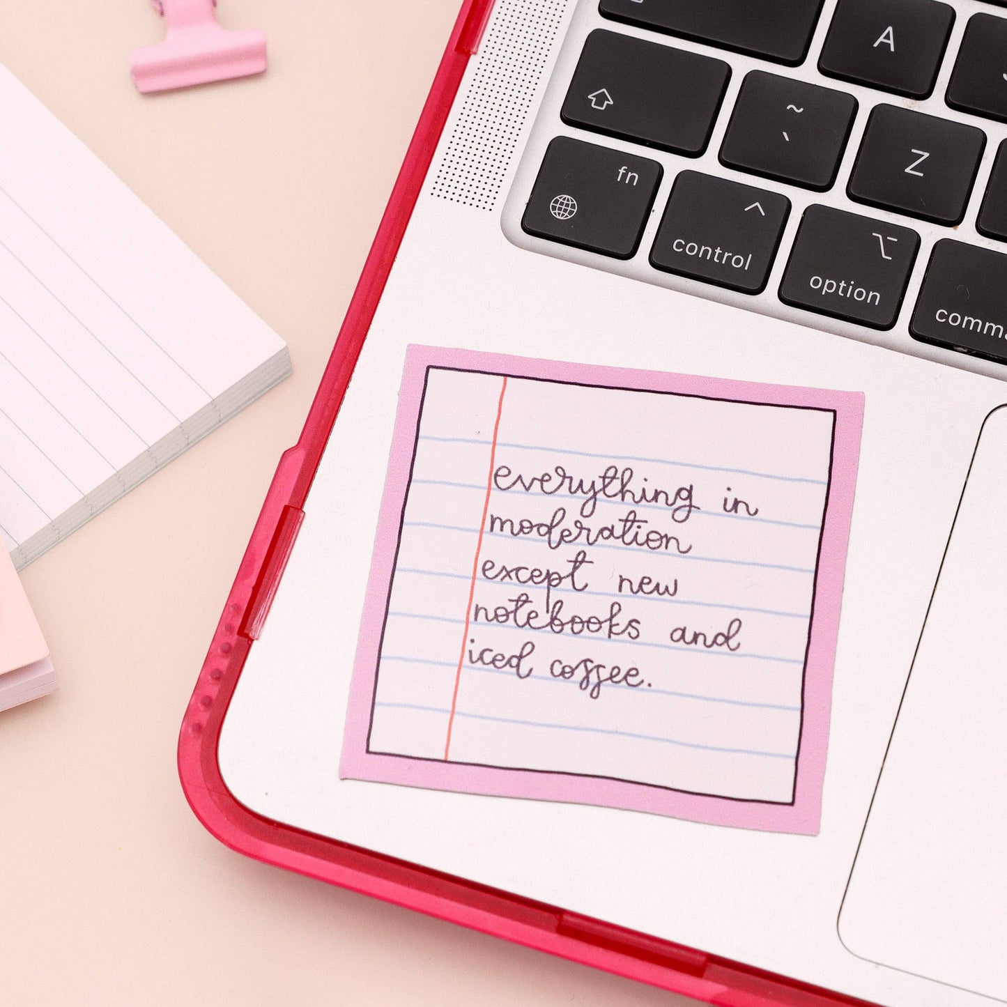 Oh, Laura - Vinyl Sticker - New notebooks and iced coffee