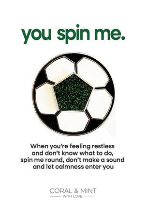 Coral and Mint - Football Spinning Enamel Pin