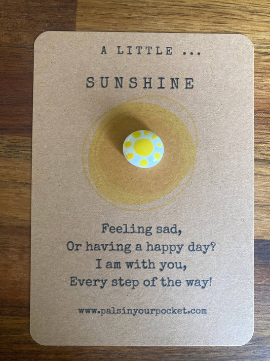Pals in your Pocket - Sunshine Pebble Sun Charm Positivity Rock Gift