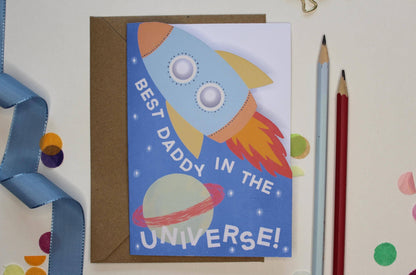 Ellice Owens Designs - Space Rocket Daddy Card for Father’s Day or Birthday