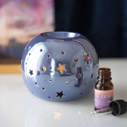 Purple Iridescent Star Oil Burner and Wax Warmer -birthday gift, mothers day gift