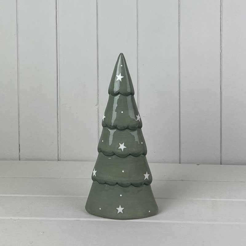 Light Green Ceramic Tree Decoration - christmas ornament