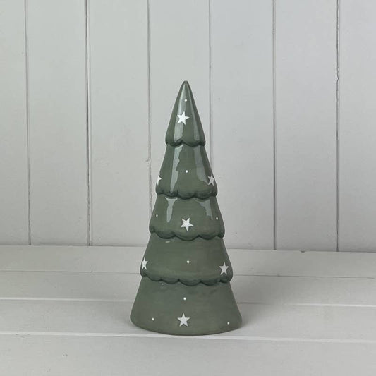 Light Green Ceramic Tree Decoration - christmas ornament