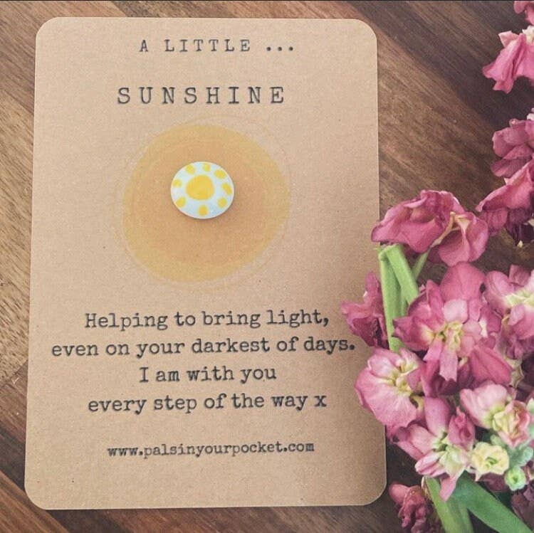 Pals in your Pocket - Sunshine Pebble Sun Charm Positivity Rock Gift