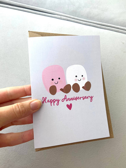 Anniversary card  Marshmallows jellycat inspired