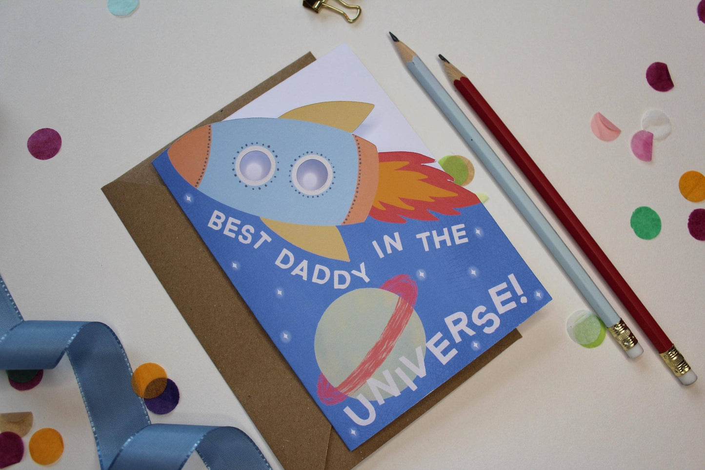 Ellice Owens Designs - Space Rocket Daddy Card for Father’s Day or Birthday