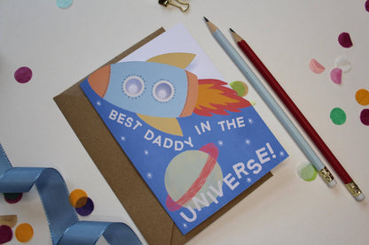 Ellice Owens Designs - Space Rocket Daddy Card for Father’s Day or Birthday