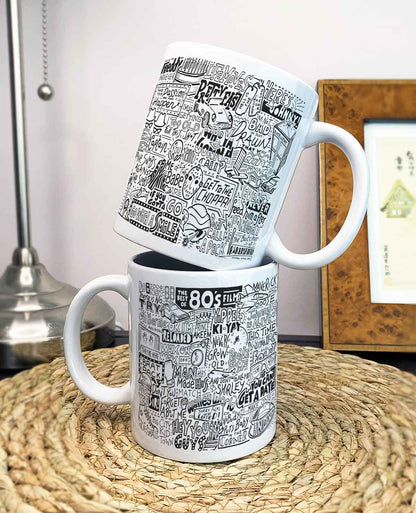 Sketchbook Design - 1980s Film Movie Illustration Mug