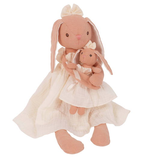 LEVLOVS - Mom and Baby Bunny Linen Dolls  