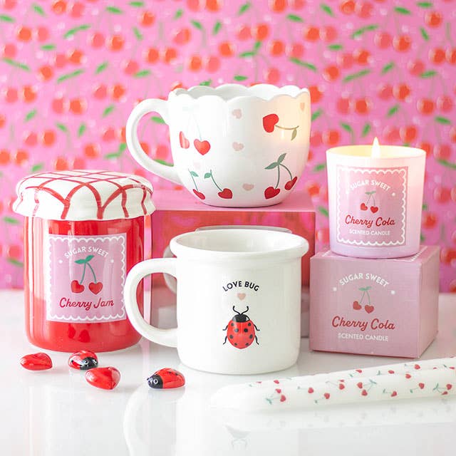 Cherry Jam Jar Oil Burner and Wax Warmer - valentines gift, birthday gift, mothers day gift