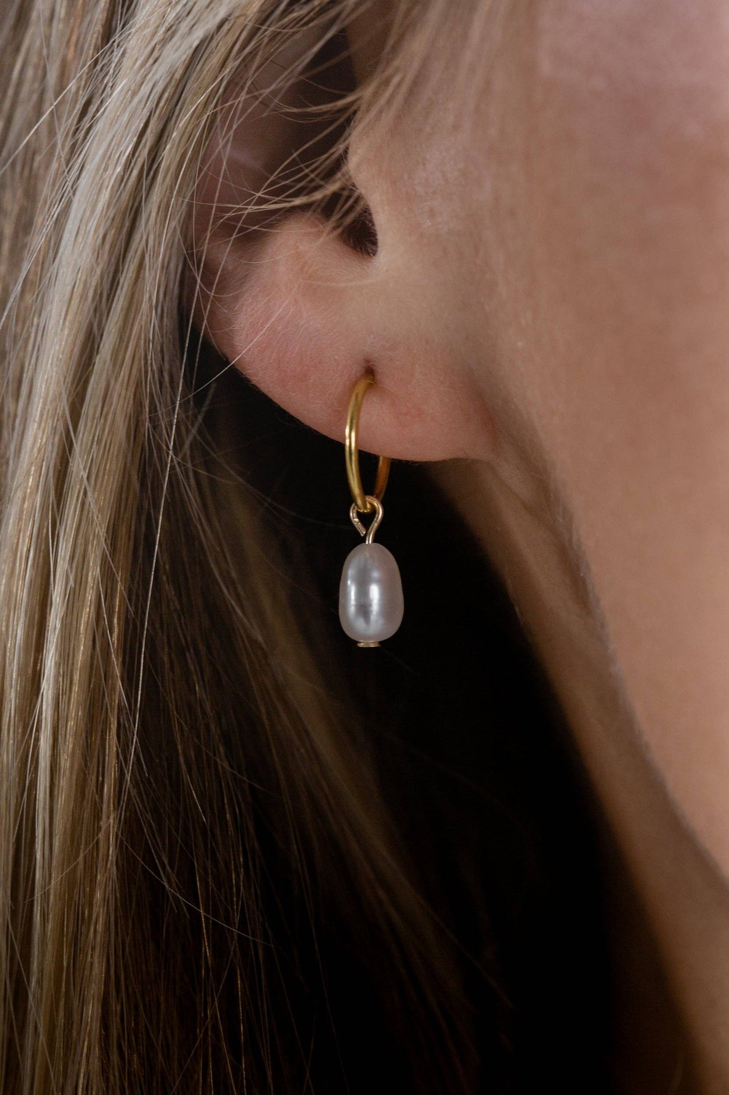One & Eight - Gold Pearl Drop Studs