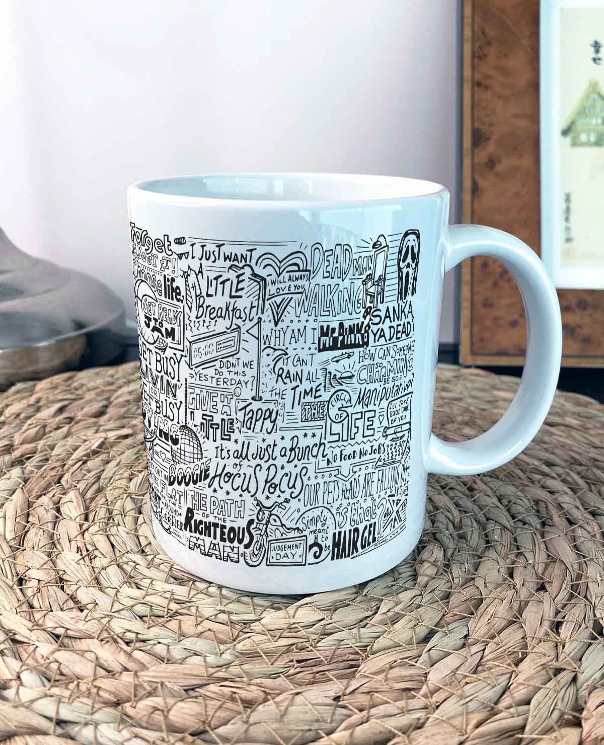 Sketchbook Design - 1990s Film Movie Illustration Mug