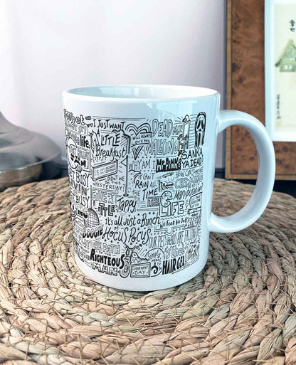 Sketchbook Design - 1990s Film Movie Illustration Mug