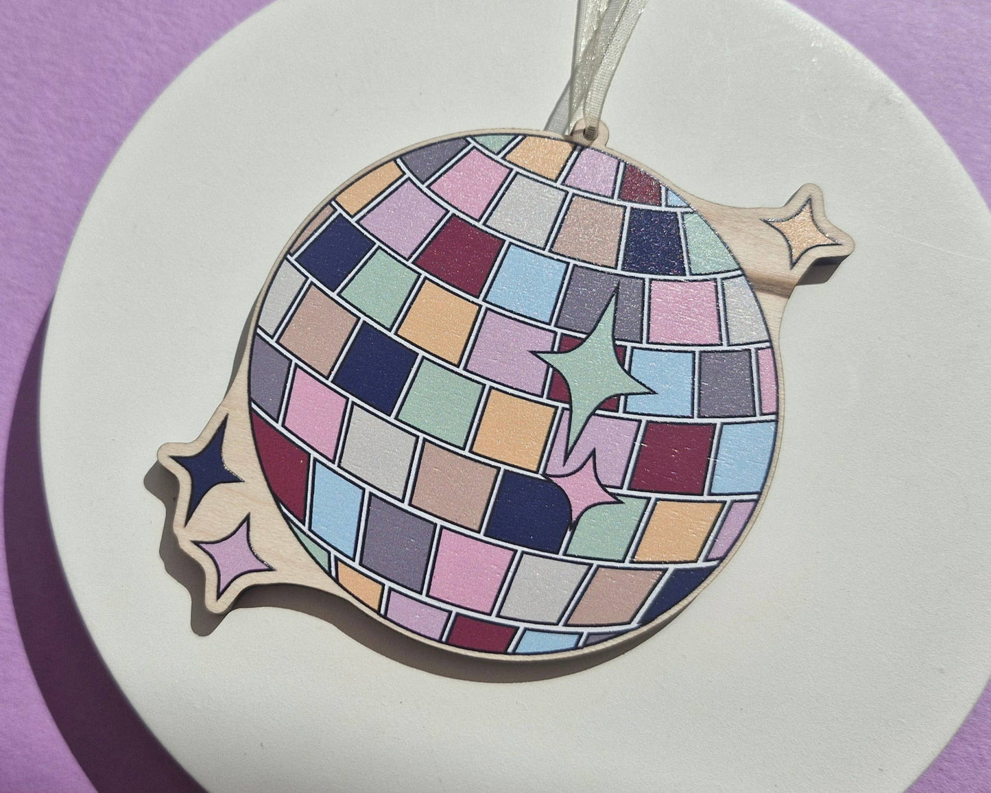 Danni Boden Designs - Taylor Swift ERA's Disco Ball Bauble/ Wooden Hanging Charm