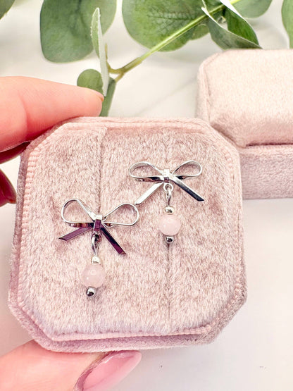 Candi Co Jewellery - Pastel Gemstone Bow Stud Earrings