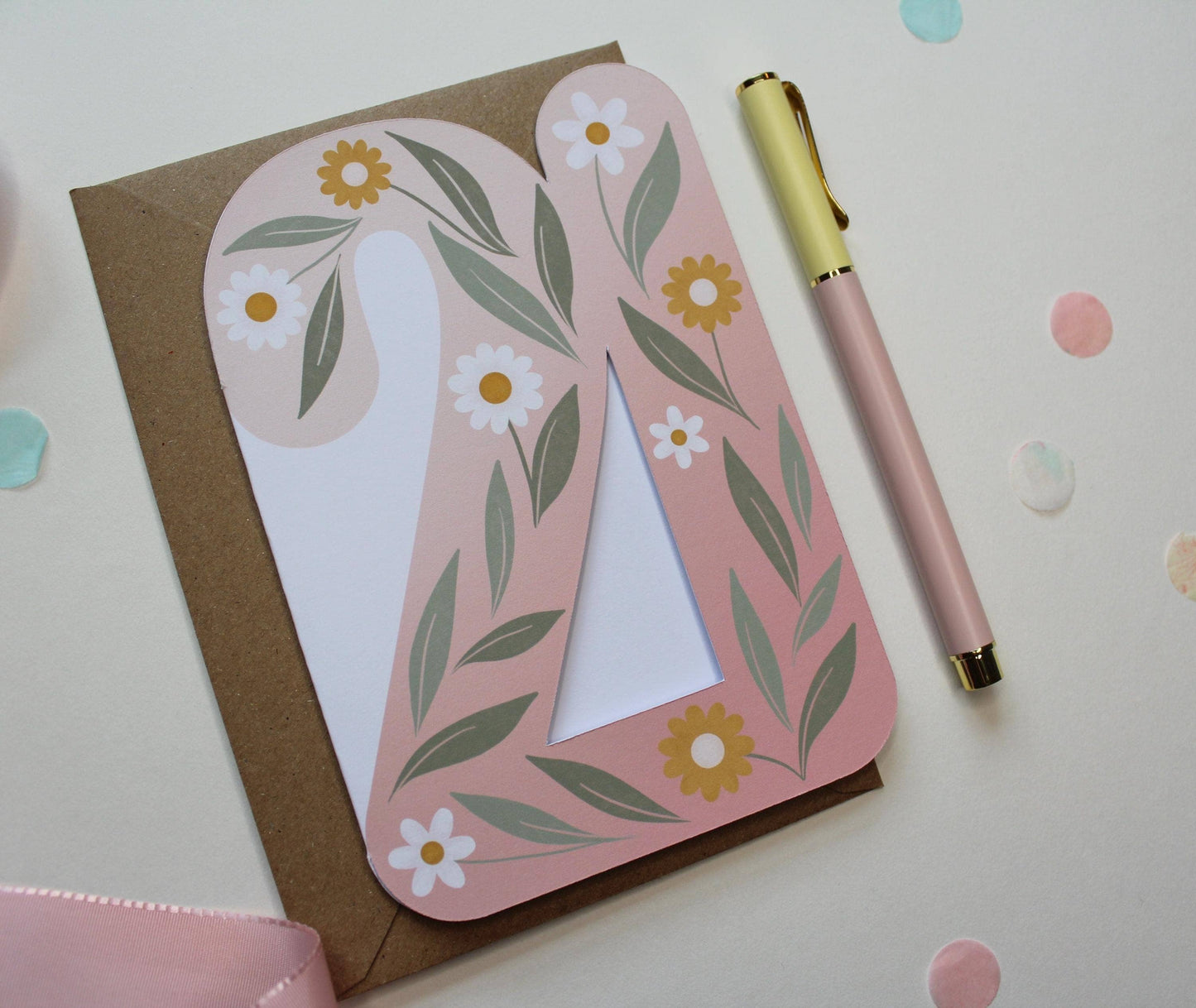 Ellice Owens Designs - 21st Birthday Card – Floral Cutout Design for Her