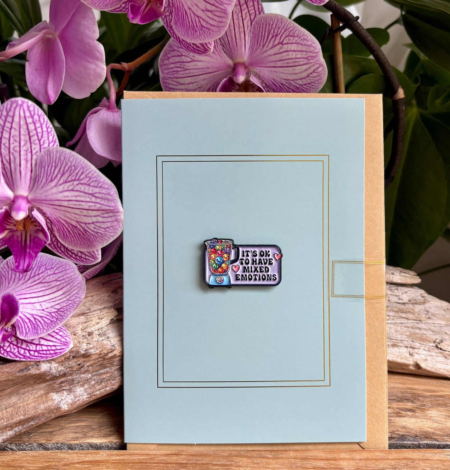 Ocean Ripples - It's Ok to Have Mixed Emotions Pin Badge Card