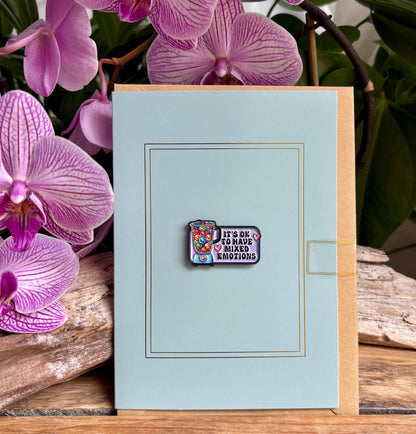 Ocean Ripples - It's Ok to Have Mixed Emotions Pin Badge Card