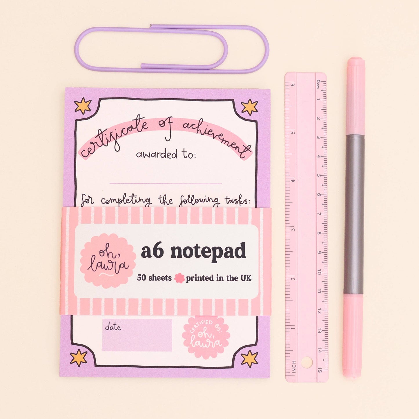 Oh, Laura - A6 Notepad - Certificate
