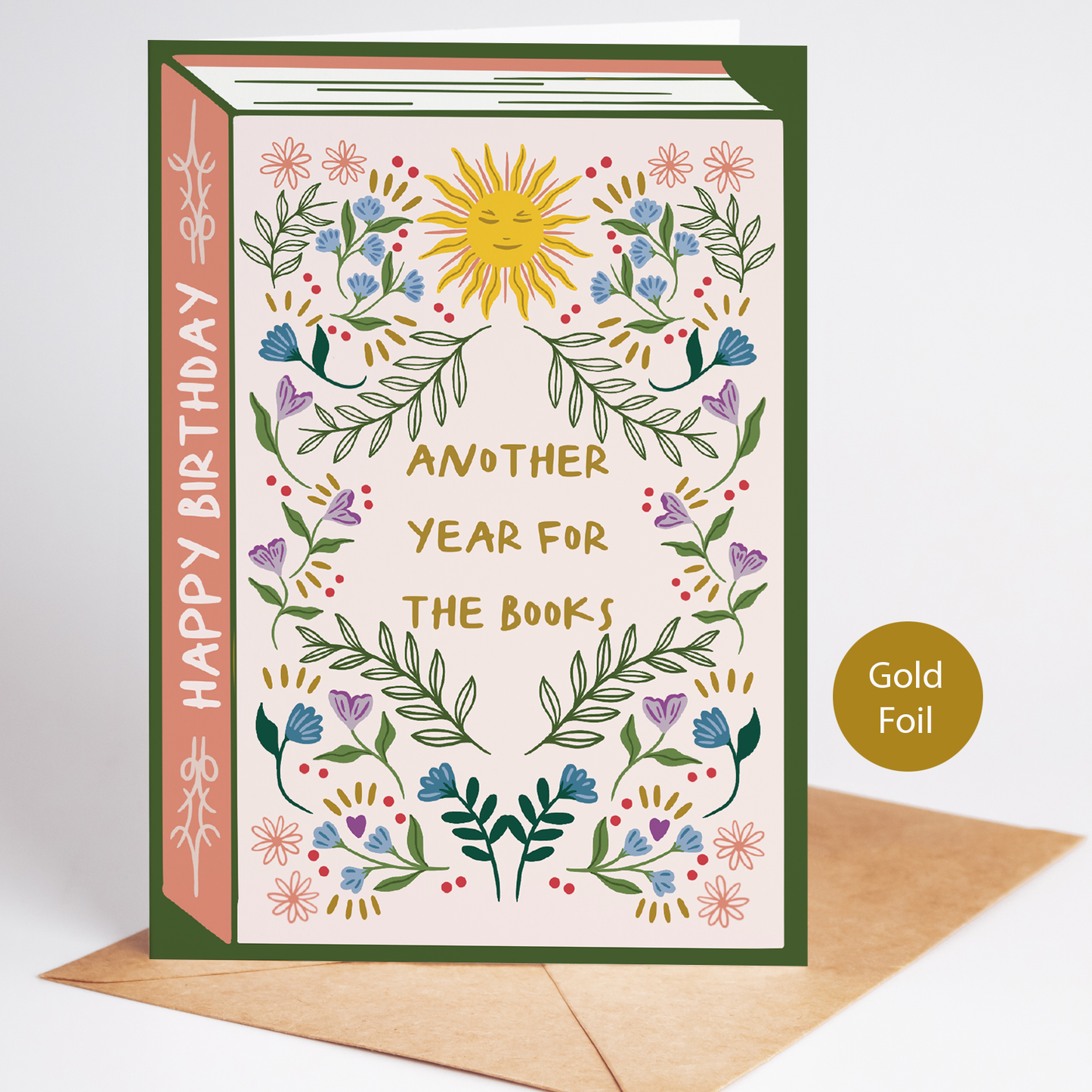 Not Today Tuesday - Bookish Birthday Card | Book Lover | Die Cut | Gold Foil