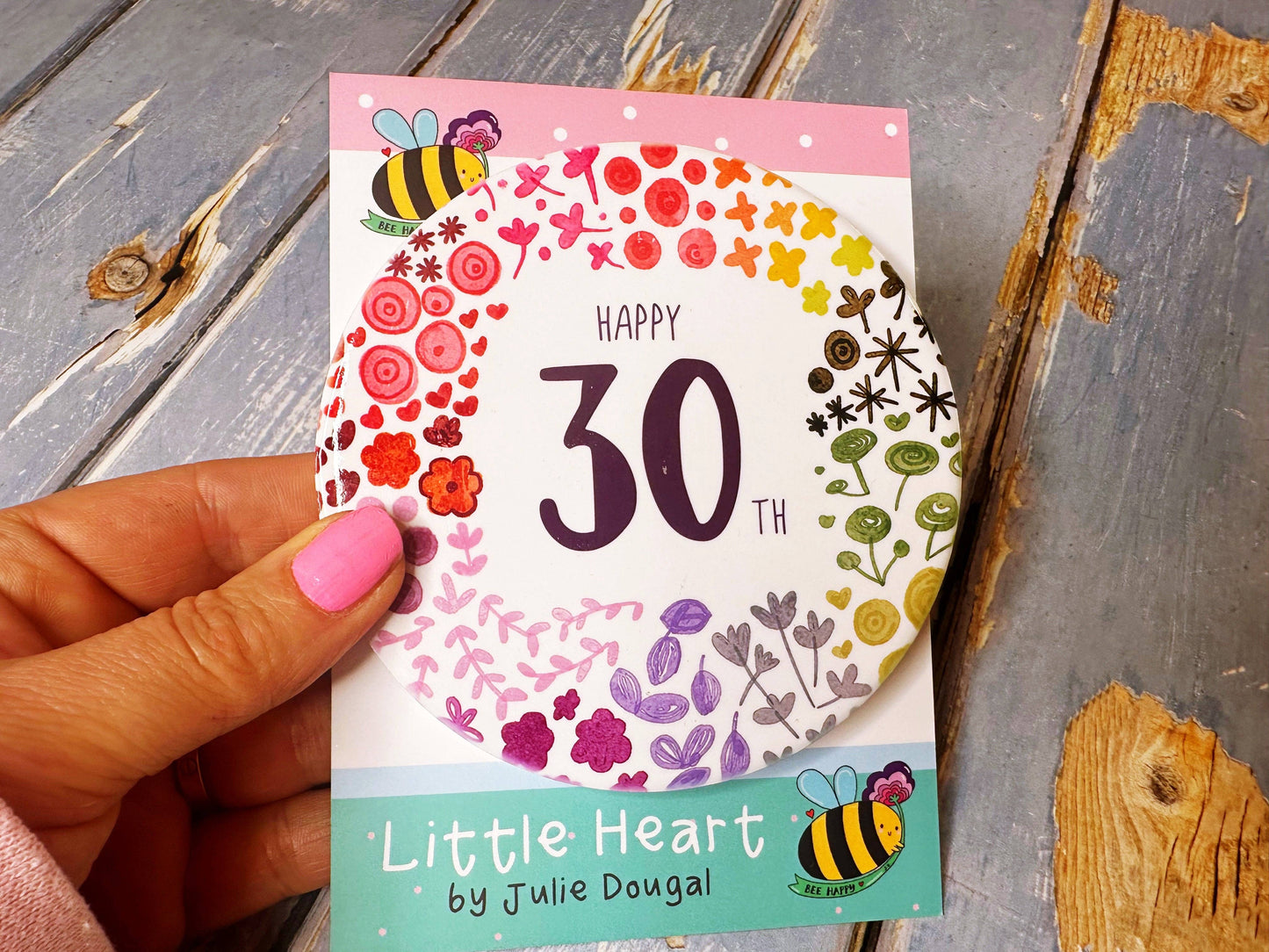 Little Heart - 30 Round Floral Ceramic Coaster