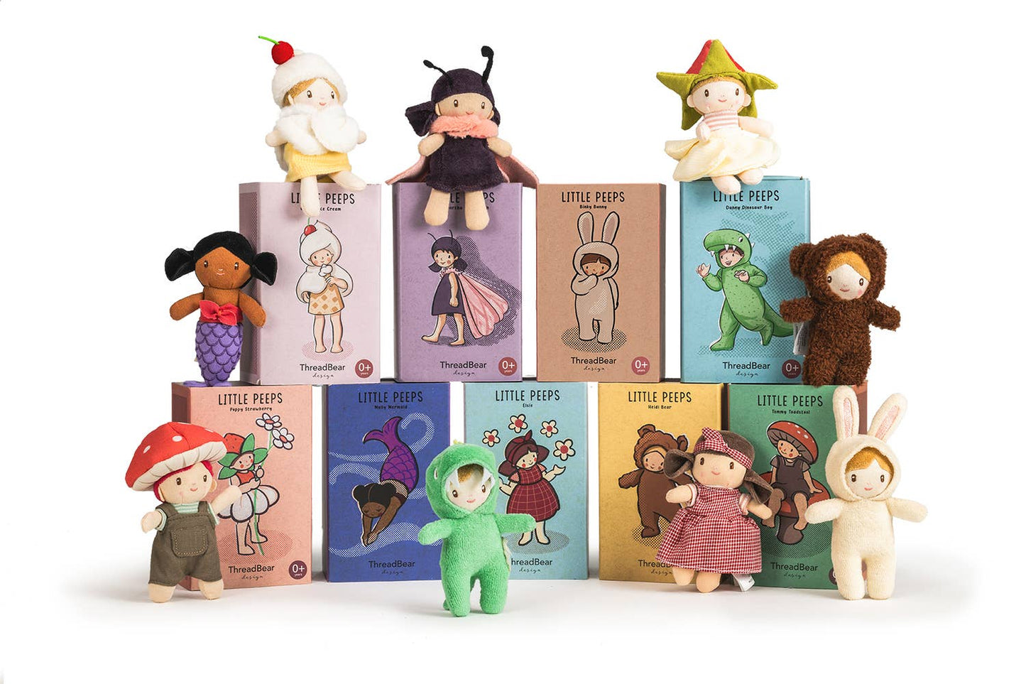 ThreadBear Design UK/EU - ThreadBear Little Peeps Danny Dinosaur - Matchbox doll 12cm