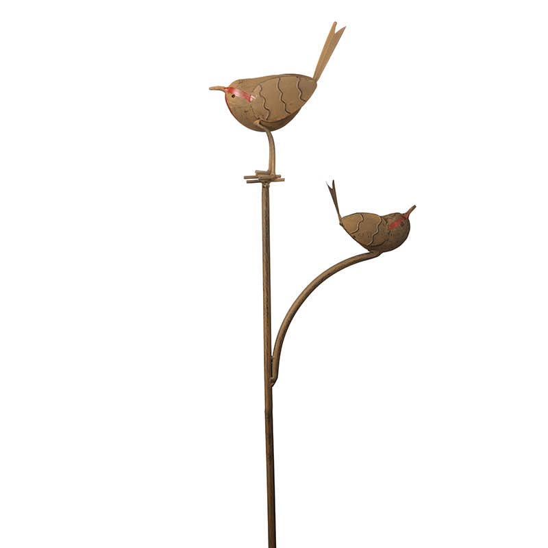 Heaven Sends - Robin With Baby Metal Stake