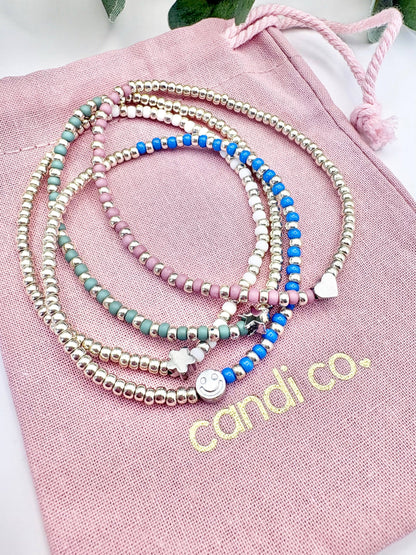 Candi Co Jewellery - Pastel Seed Beaded Charm Bracelet