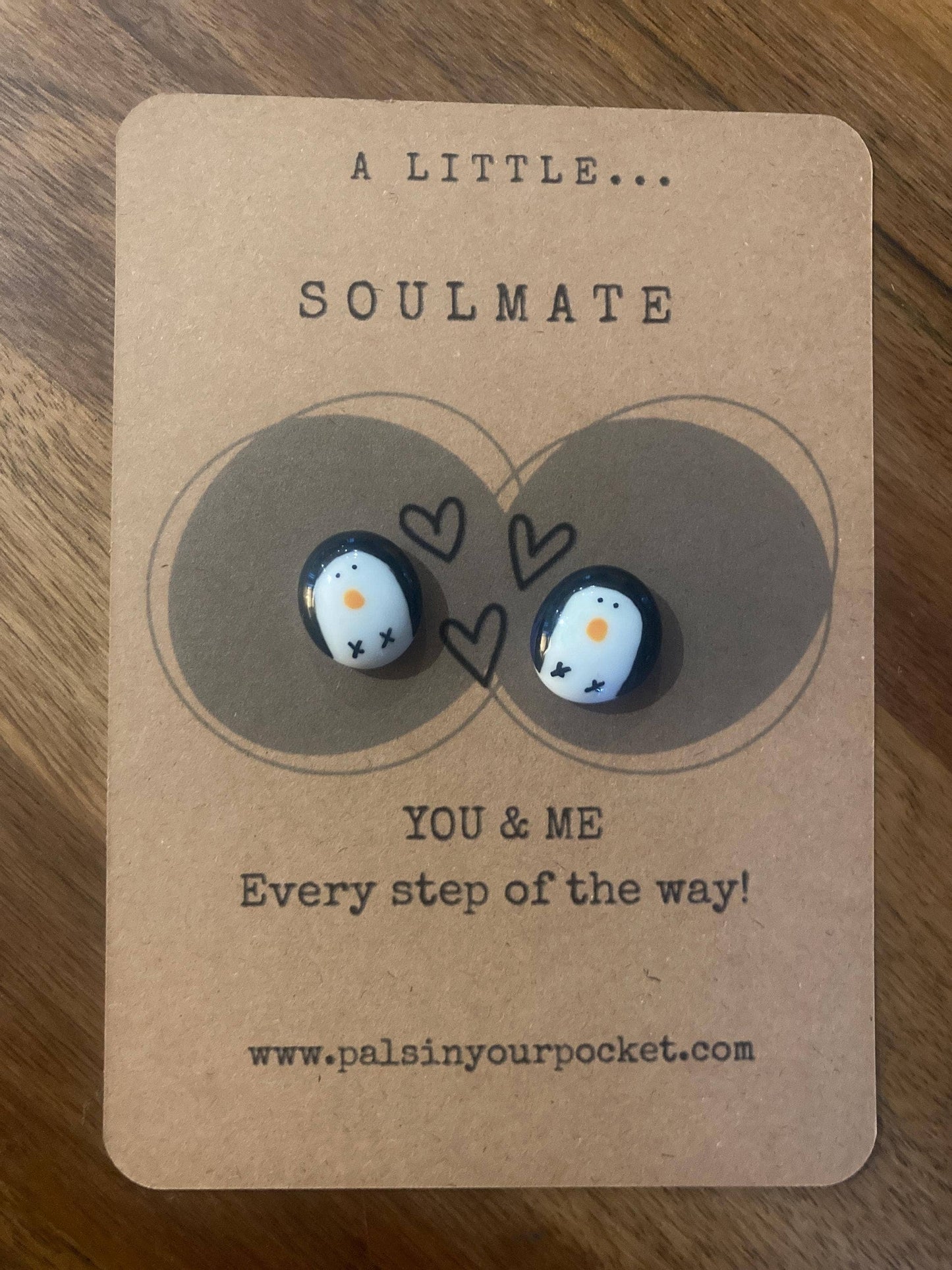 Pals in your Pocket - Penguin Pebbles Set. Couples Gift. Best Friends Gift. 