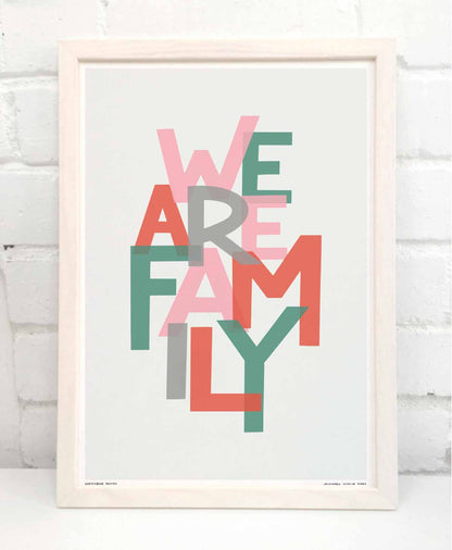 Sketchbook Design - We Are Family Song Lyric Typography Print