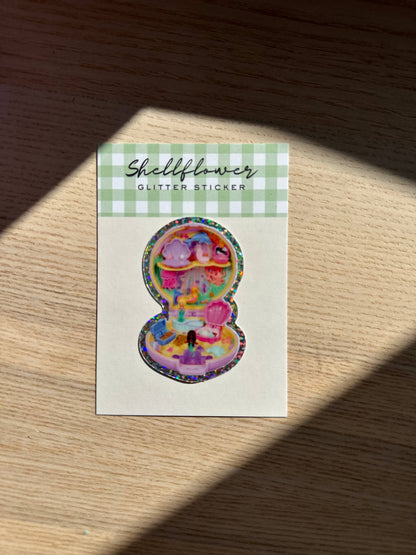 Shellflower - Polly Pocket Mermaid Glitter Vinyl Sticker