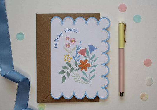 Ellice Owens Designs - Cottagecore Floral Birthday Card for Her, Vintage Style