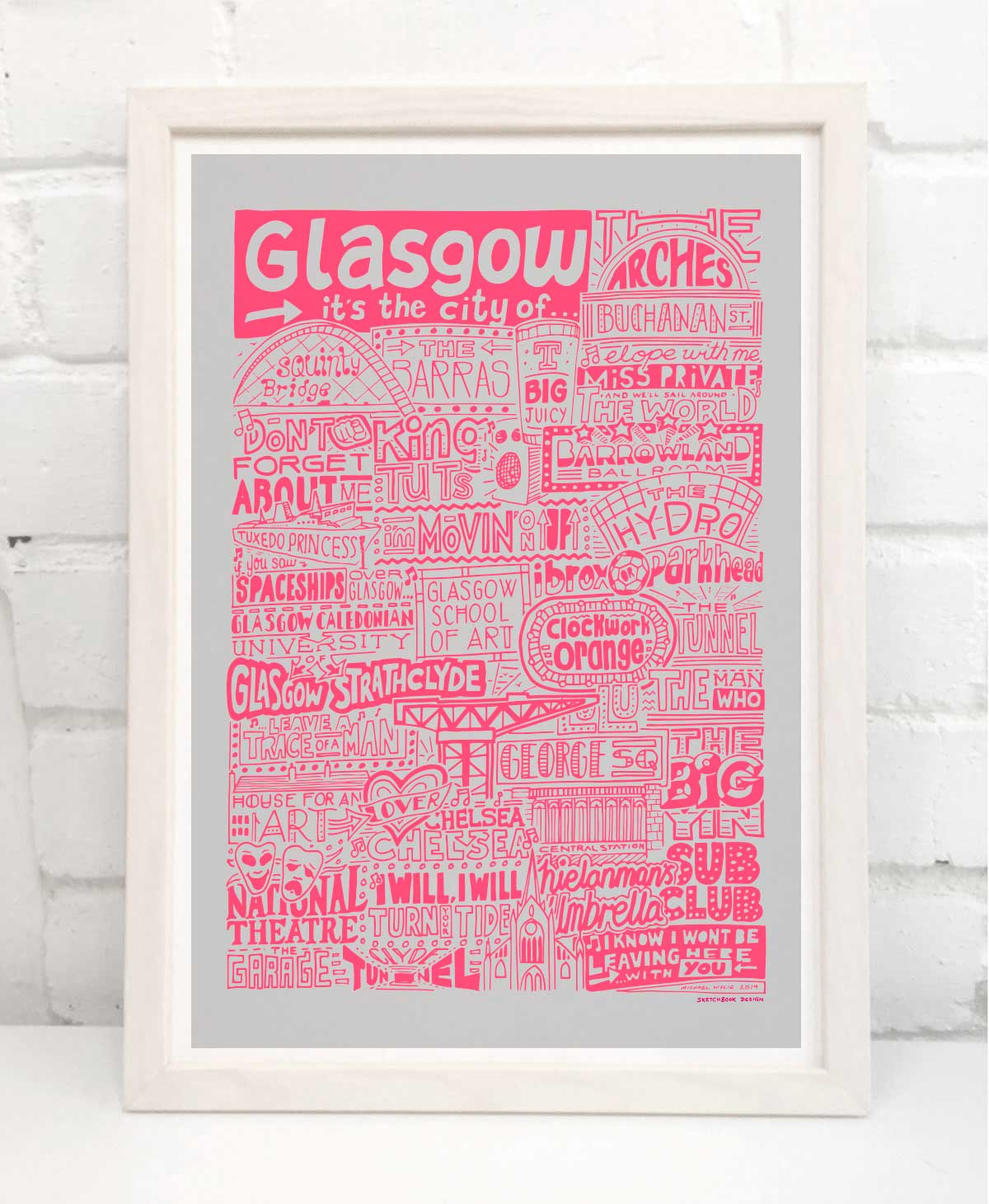 Sketchbook Design - Glasgow Landmarks It's The City Of Art Print